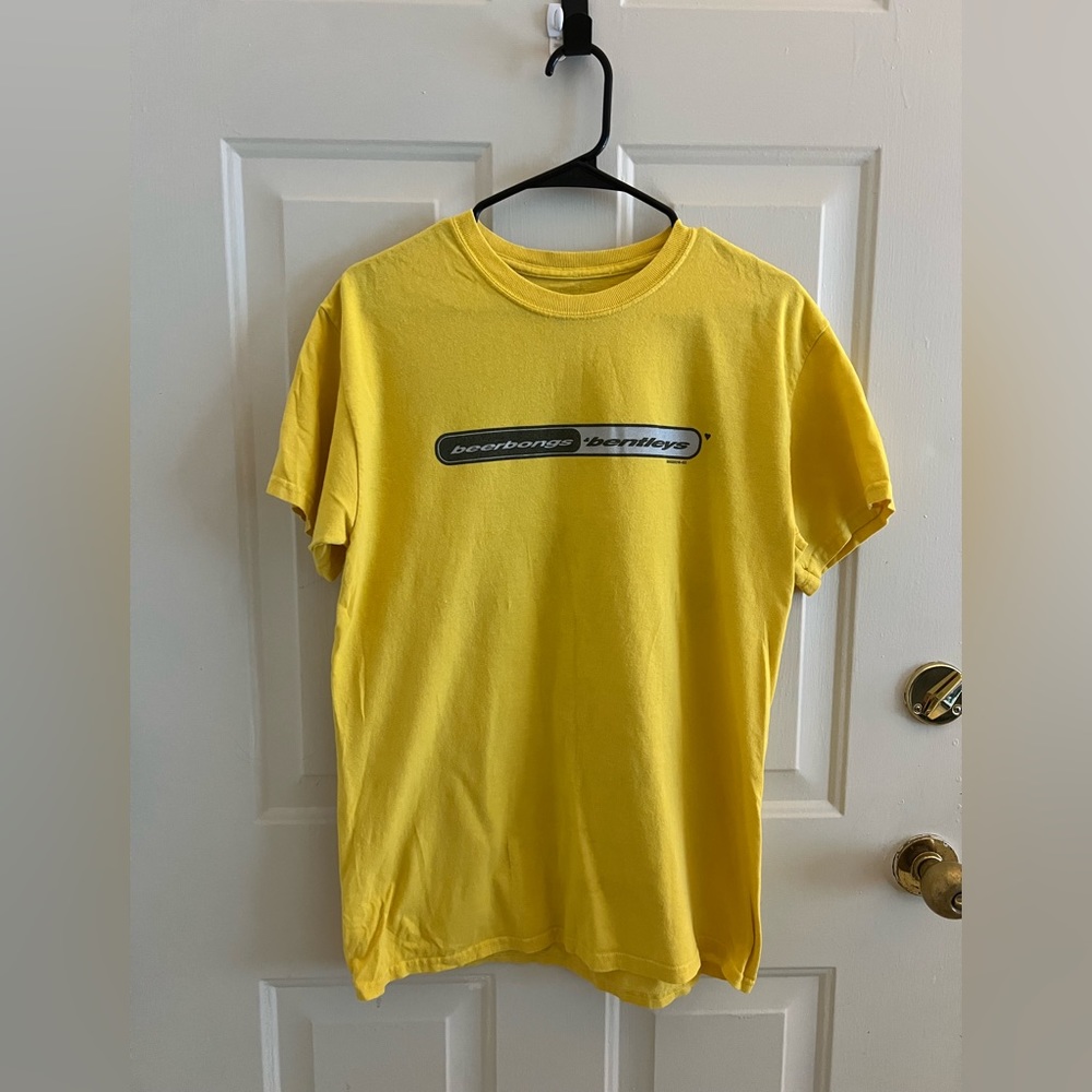 Post Malone Posty Co. B&B 921-5749 Men’s T-shirt Logo Concert Rap Yellow Black